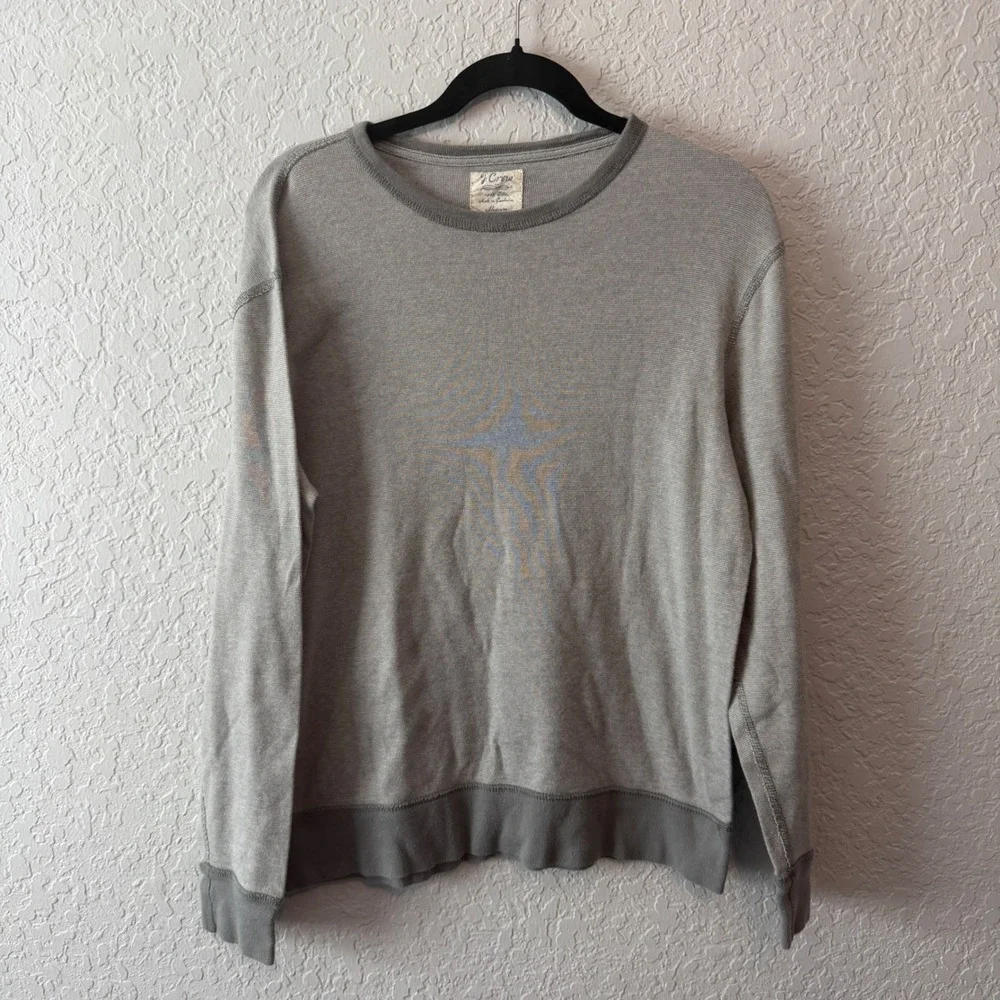 J. Crew Waffle Knit Thermal Long Sleeve Shirt Medium Gray Heritage Workwear